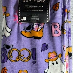 Betsey Johnson Purple Halloween Plush Throw